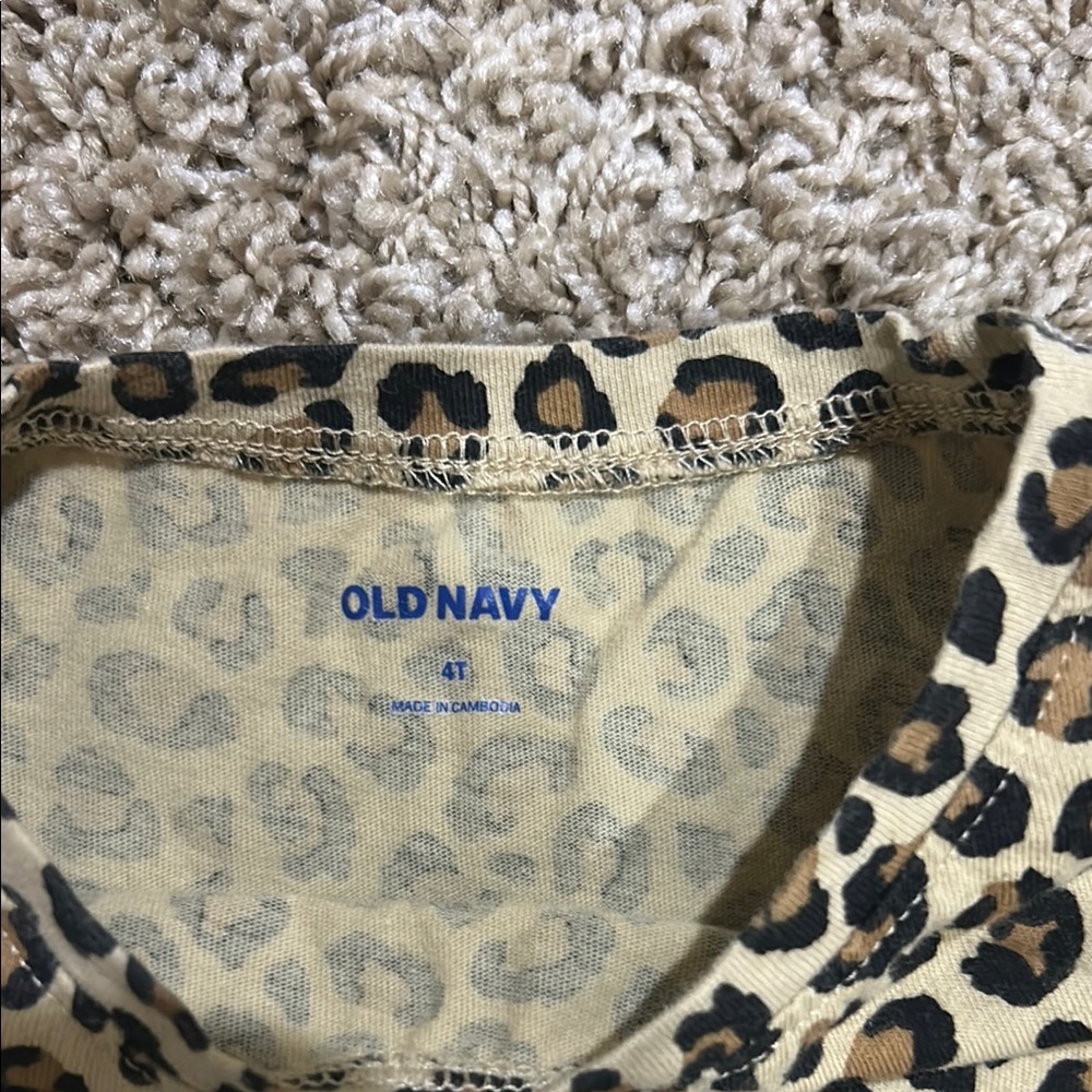 Old Navy Kids Leopard Print Dress - Black and Tan - Picture 2 of 3